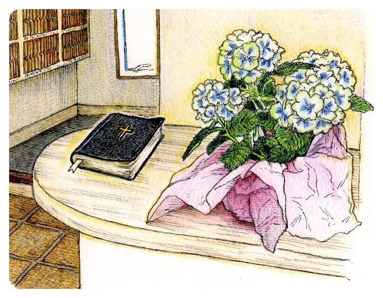 聖書と紫陽花